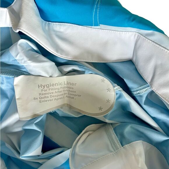 Outplay Unisex Board Shorts Blue White Striped Swim Shorts Size XL Tie Waist NWT - Picture 6 of 9